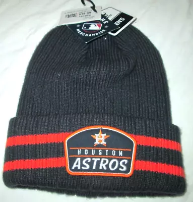 MLB Men's HOUSTON ASTROS WINTER KNIT CUFFED POM BEANIE HAT-NWT-ret 19.99-1 • $12