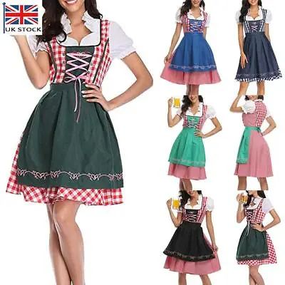 £7.19 • Buy Womens Oktoberfest Beer Maid Costume Ladies Cosplay German Bavarian Dirndl Dress