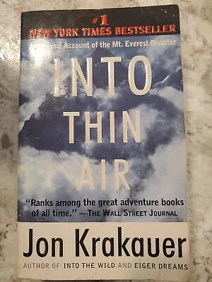 Jon Krakauer / Into Thin Air Paperback Book  Vintage Paperback Mt Everest • $4