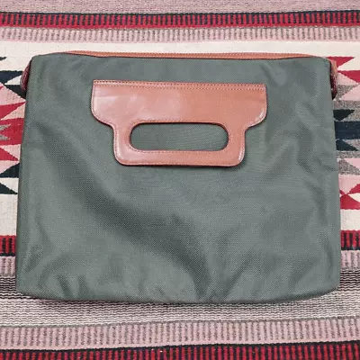 Rare Vintage Bosca Nylon Padded Laptop Carrier Sleeve Leather Handles Travel • $40