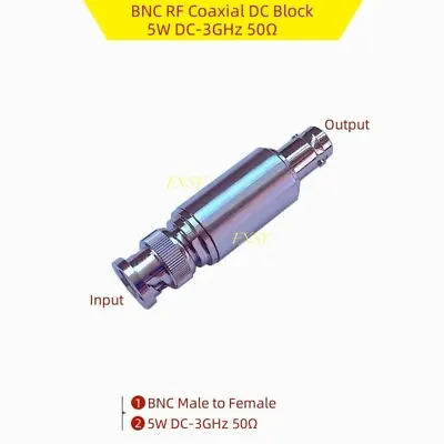 BNC Male To Female RF Coaxial DC Block 5W DC-3GHz 50Ω Stainless Steel DC-Block • $20.96