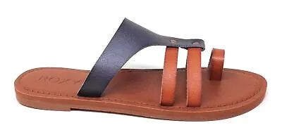 Roxy Womens Pauline Slide Toe Ring Flat Sandals Navy Blue Black Size 6 M US • $21.99