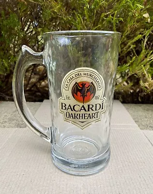 Bacardi Oakheart Beer Stein Glass ~ 15cm X 7cm X 12cm • $29