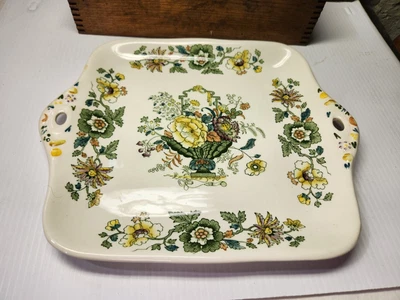 $9.95 • Buy Vintage Masons England Strathmore Pattern Cake Plate W Handles