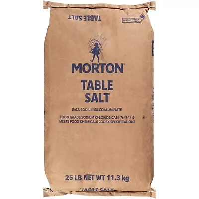 Morton Table Salt Non Iodized Salt 25 Pound • $35.49