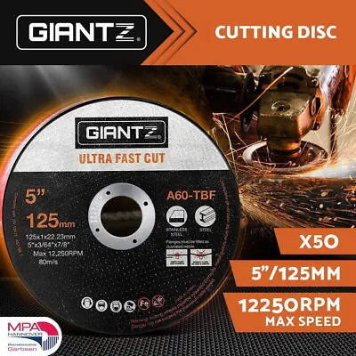 Giantz 50-Piece Cutting Discs 5  125mmGiantz 50pcs 5  Cutting Discs 125mm Angle • $36.90