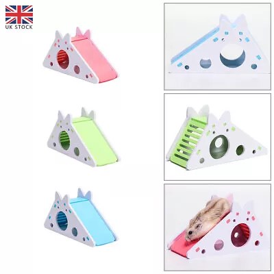 £4.43 • Buy Pet Rat Hamster Toy Wood With Ladder Slide Exercise House Cage Nest Accessories
