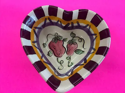 Vtg  Vicki Carroll Pottery Signed Heart Shape Bowl From 1995 Excellent Condition • $29.50