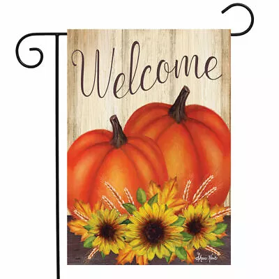 Welcome Pumpkin Pair Sunflower Fall Thanksgiving Mini Window Garden Yard Flag N • $8.97