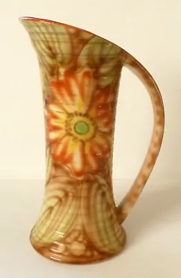 ROYAL LONGTON POTTERY Large ART DECO SHAPE JUG Flower Design • £45