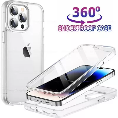 CLEAR FULL BODY 360 Case IPhone 15 14 13 12 Pro XS Max XR Shockproof Phone Cover • £3.99