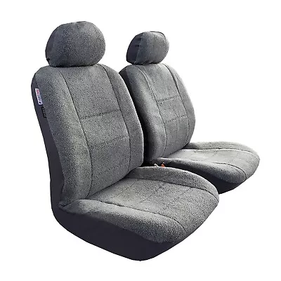 Seat Covers For Ssangyong Musso XLV Ultimate Faux Sheepskin Grey Front Pair • $97.89