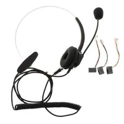 Telephone Headset Noise Cancelling W/ Mic RJ9 Plug For Call Center Telephone • £9.25