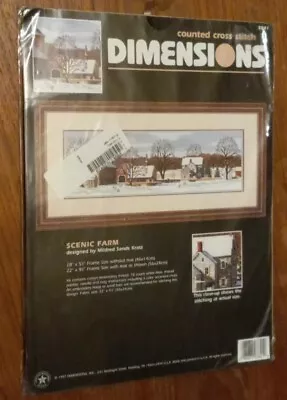 Vintage Counted Cross Stitch Kit Dimensions - Scenic Farm Country House 3841 NEW • $19.99