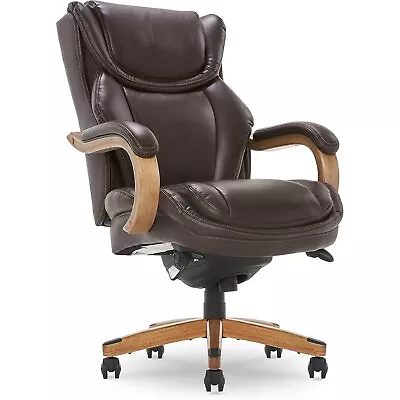 La-Z-Boy Harnett Ergonomic Faux Leather Swivel Executive Chair Coffee (46253B) • $561.01