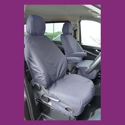 Mercedes-Benz Vito Van 2015+ Tailored Waterproof Grey Front Pair Seat Covers • $76.47