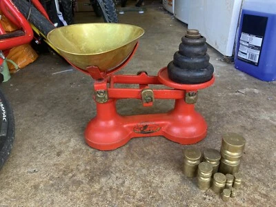 £39.99 • Buy Vintage The Viking Kitchen Scales & Weights Imperial & Metric F J Thornton Red