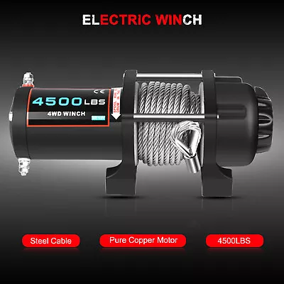 4500LBS Winch ATV UTV Electric Cable Winch Steel Rope 4WD Off Road Truck New • $110.64