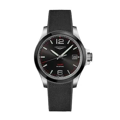 Longines Men's Watch Conquest V.H.P. Swiss Quartz Black Rubber Strap L37194569 • $706.48