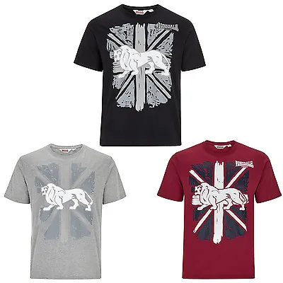 Lonsdale T-Shirt Boxing Graphic Union Jack Logo Black Grey Red S-3XL Regular Fit • £24.90