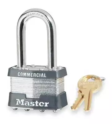 Master Lock 1Kalf Padlock Keyed Alike Long Shackle Rectangular Steel Body • $12.35