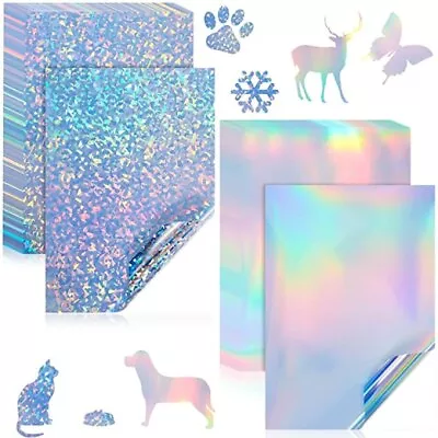 Glitter Holographic Self Adhesive Waterproof Vinyl Sticker A4 Size Overlay Paper • £6.97