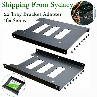 $6.59 • Buy 2pc Black 2.5  SSD To 3.5  Bay Hard Drive HDD Mounting Dock Tray Bracket Adapter