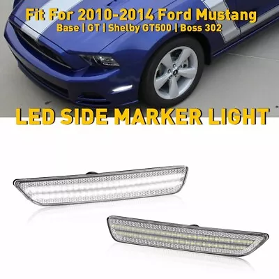 For 2010-2014 Ford Mustang Clear Lens Front & Rear LED Marker Side Lights AUXITO • $20.99