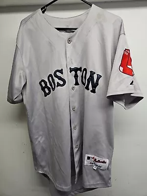 Majestic Boston Red Sox KEVIN YOUKLIS Road Gray Jersey Size 48 Authentic • $15