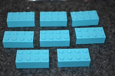 $1.99 • Buy 8 ~ 2x4 Medium Azur (Blue) Brick Bricks  ~ Lego  ~ NEW