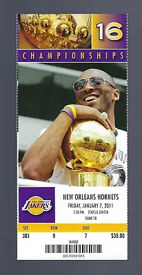 Kobe Bryant Passes Oscar Robertson - 9th Place 2011 Nba Lakers Full Ticket 1/7 • $24