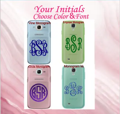 Monogram Decal For Your Cell Phone Cases Sticker 4 Monogram Fonts Choice 2  2.5  • $2.25