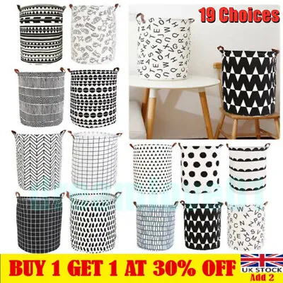 £9.99 • Buy Large Dirty Clothes Laundry Box Basket Canvas Baby Toy Hamper Bin Storage Bag UK