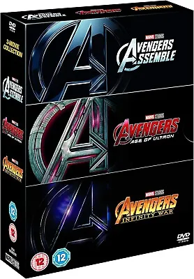 Marvel Avengers Trilogy Movie/Film Series 1-3 Triple PK Infinite War DVD Box Set • £6.25