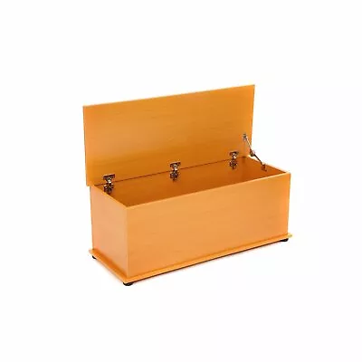 NEW! Beech Effect Wooden Storage Chest Ottoman Blanket Box Toy Chest Trunk • £49.99