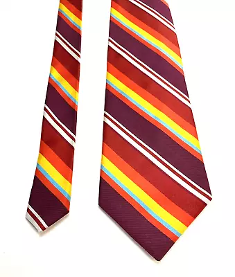 Vera Bradley For Baekgaard 59” Men’s Tie 100% Silk Made In China Striped Bright • $19.76