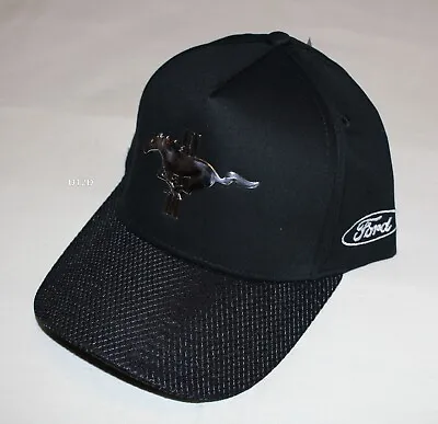 Ford Mustang Logo Mens Black Premium Snapback Cap Hat One Size New • $24.95