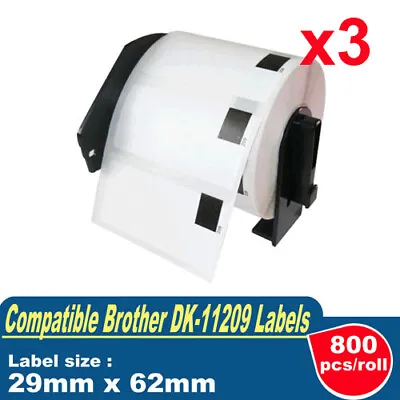 3x DK-11209 Compatible Address Label 29mm X 62mm For Brother QL-570 QL-810W  • $26.90
