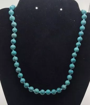 Vintage Necklace 22 Inch Turquoise Look Beads Good Condition • $15.40