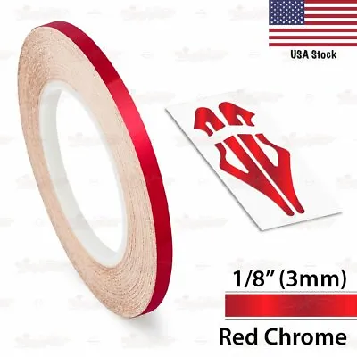 RED CHROME Roll Vinyl Pinstriping Pin Stripe Car Motorcycle Tape Decal Stickers • $8.95