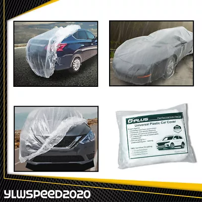 1PC Universal Disposable Plastic Clear Temporary Car Cover Rain Dust Garage • $9.68