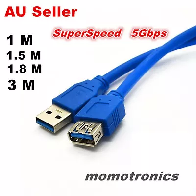 USB 3.0 1m 3m 5m Super Speed Data Charge USB Extension Cable Male To Female AU • $5.20