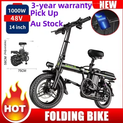 🔥1000W Motor Adults Electric Scooter With Seat Folding 14Inch🔥E-Bike Commuter • $788.99