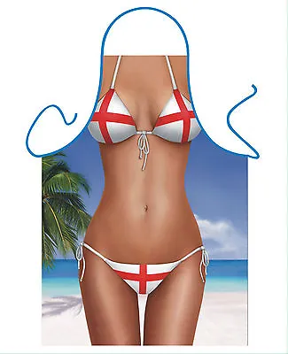 £9.95 • Buy Womens Sexy Novelty Apron,st George Cross Bikini,english Flag Bikini,sexy Bbq As