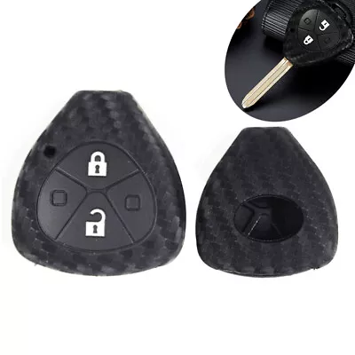 Carbon Fiber Soft Silicone Key FOB Case For Toyota Camry Corolla RAV4 Avalon • $6.99