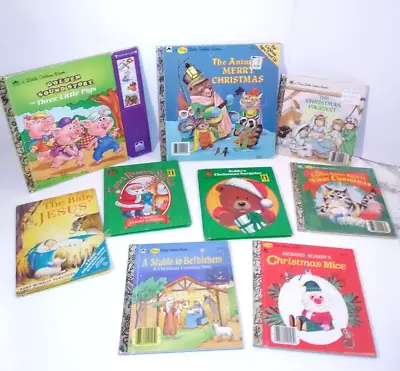 Vintage Christmas Little Golden Books Other Books Lot 60s To 90s Lot Of Use Wear • $17.99