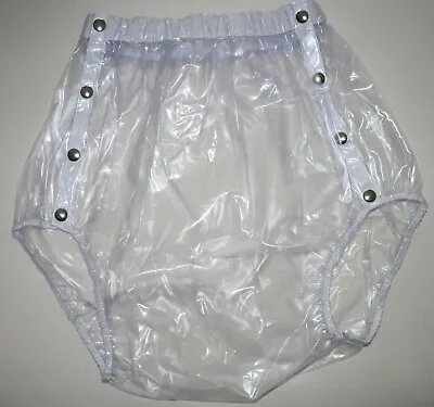 PVC Adult Baby Incontinence Snaper Diaper Rubber Pants Transparent • $42.44