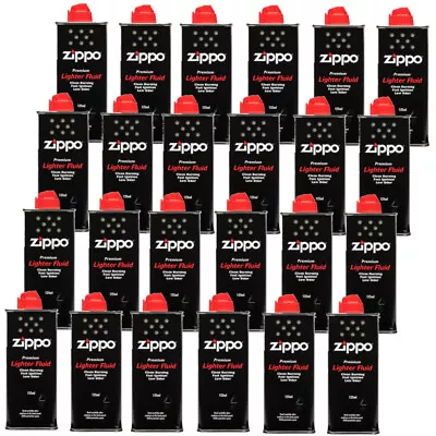 Bulk 24x GENUINE Zippo Cigarette Lighter Premium FLUID Fuel Petrol Refill 125ml  • $143.99