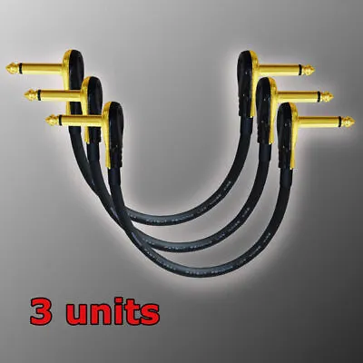 3-Pack Mogami 2524 Pedal Effects Patch Instrument Cable Gold Connectors • $24.90