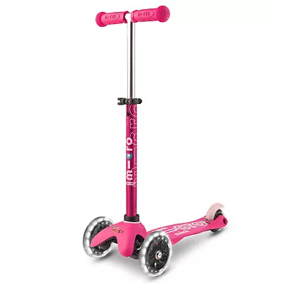 Mini Micro Deluxe LED 3 Wheel Scooter Pink • £87.95